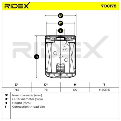 маслен филтър RIDEX