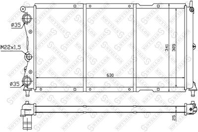 Радиатор, охлаждение двигателя STELLOX 10-25739-SX для FIAT PUNTO