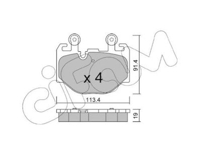 комплект спирачно феродо, дискови спирачки CIFAM 822-1411-0