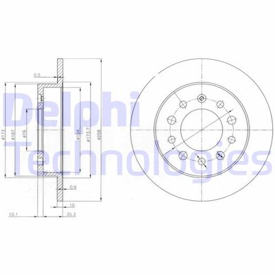 Тормозной диск DELPHI BG3862 для HYUNDAI TIBURON