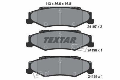 TEXTAR 2419701 Тормозные колодки и сигнализаторы  для CADILLAC  (Кадиллак Xлр)