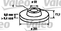 Тормозной диск VALEO 186256 для VOLVO 760