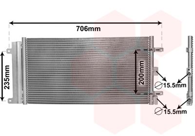 VAN WEZEL 17005342 Радиатор кондиционера  для FIAT DOBLO (Фиат Добло)