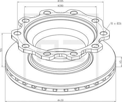 Bromsskiva PE AUTOMOTIVE 326.000-00A