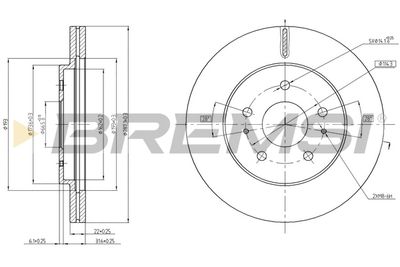 BREMSI CD8247V Тормозные диски  для DAIHATSU TERIOS (Дайхатсу Териос)