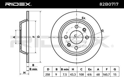 спирачен диск RIDEX 82B0717