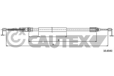 Тросик, cтояночный тормоз CAUTEX 028316 для RENAULT TWINGO