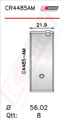 Черупка на биелен лагер KING CR4485AM0.25