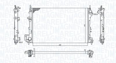 Радиатор, охлаждение двигателя MAGNETI MARELLI 350213185700 для CADILLAC BLS