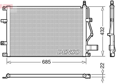Конденсатор, кондиционер DENSO DCN33013 для VOLVO S60