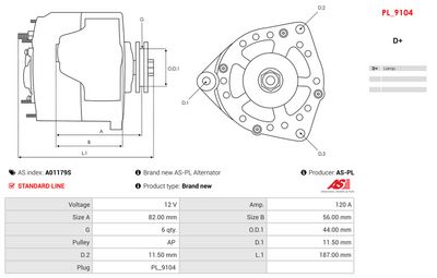 Alternator AS-PL A01179S