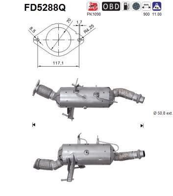 Filtr sadzy / filtr cząstek stałych, układ wydechowy AS FD5288Q