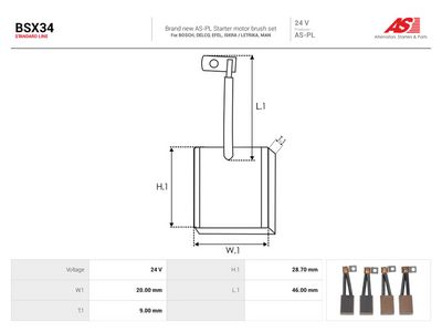 Børste, starter AUTOSTARTER BSX34