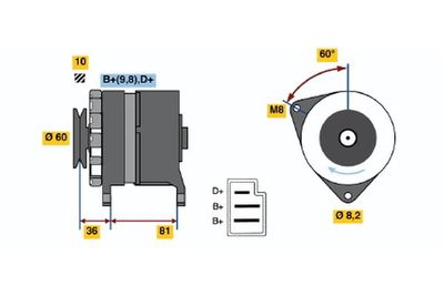 Генератор BOSCH 0 986 033 220 для FORD CAPRI