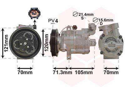 Компрессор, кондиционер VAN WEZEL 1300K306 для NISSAN NOTE