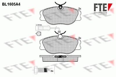 Комплект тормозных колодок, дисковый тормоз FTE BL1605A4 для FIAT COUPE