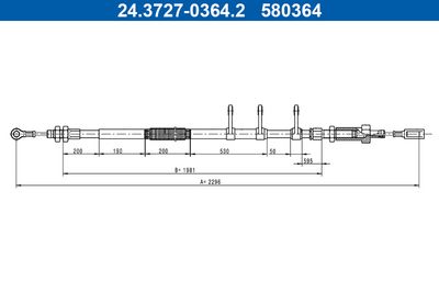 Tažné lanko, parkovací brzda ATE 24.3727-0364.2