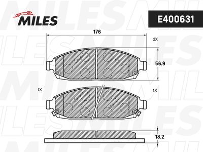 Комплект тормозных колодок, дисковый тормоз MILES E400631 для JEEP COMMANDER