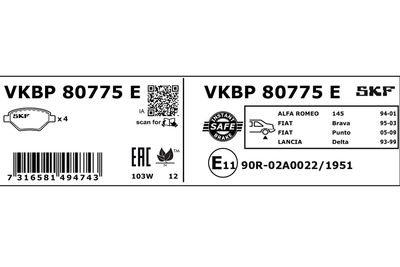 SET PLACUTE FRANA FRANA DISC SKF VKBP80775E 2