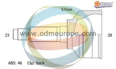 Шарнирный комплект, приводной вал Multiparts 12-221387 для DODGE NEON