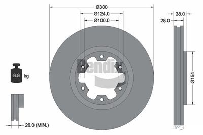 Тормозной диск BENDIX Braking BDS2060 для INFINITI QX4
