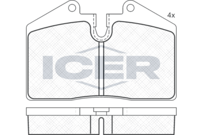 комплект спирачно феродо, дискови спирачки ICER 181036