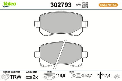 SET PLACUTE FRANA FRANA DISC VALEO 302793