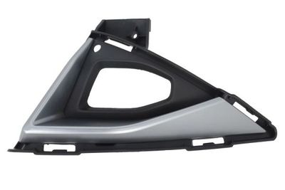 Voorbumper afdekking Voor Links (met verchroomde streep, zwart) past: NISSAN QASHQAI III J12 04.21-03.24