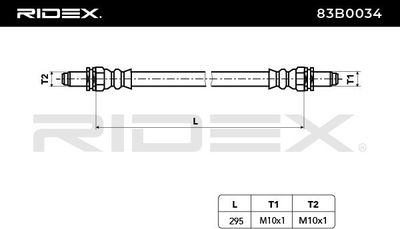 спирачен маркуч RIDEX 83B0034