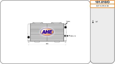Радиатор, охлаждение двигателя AHE 101.010/O для ALFA ROMEO 33