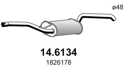 Средний глушитель выхлопных газов ASSO 14.6134 для FORD C-MAX