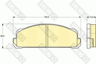 Комплект тормозных колодок, дисковый тормоз GIRLING 6101233 для NISSAN DATSUN