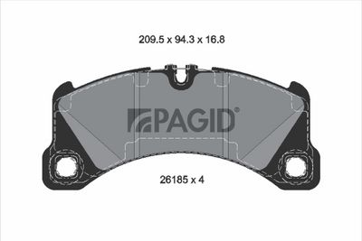 комплект спирачно феродо, дискови спирачки PAGID T2704N