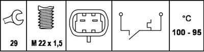 Temperature Switch, radiator fan 6ZT 007 807-001