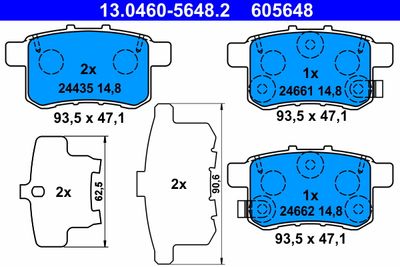 Brake Pad Set, disc brake 13.0460-5648.2