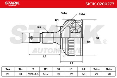 каре комплект, полуоска STARK SKJK-0200277