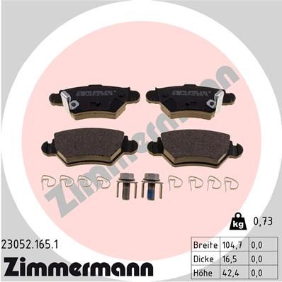 Brake Pad Set, disc brake 23052.165.1