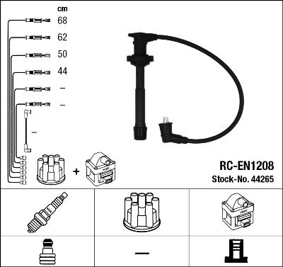 Комплект проводов зажигания NGK 44265 для NISSAN ALMERA
