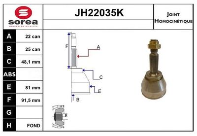 GELENKSATZ ANTRIEBSWELLE SNRA JH22035K