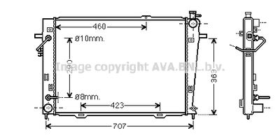 Радиатор, охлаждение двигателя AVA QUALITY COOLING HY2167 для HYUNDAI TUCSON