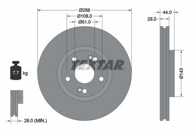 TEXTAR 92112200 Тормозные диски  для RENAULT ESPACE III (JE0_) 3.0 V6 24V (JE0G, JE0R)