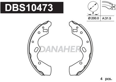 Комплект тормозных колодок DANAHER DBS10473 для KIA AVELLA