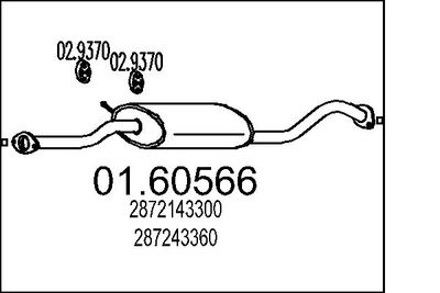 MTS 01.60566 Глушитель выхлопных газов  для HYUNDAI H100 (Хендай Х100)