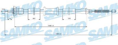 Тросик, cтояночный тормоз SAMKO C1247B для LANCIA YPSILON