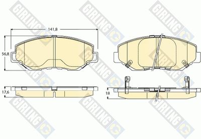 GIRLING 6136276 Тормозные колодки и сигнализаторы для HONDA CR-V II (RD_) 2.2 CTDi (RD9) GIRLING 6136276 Тормозные колодки и сигнализаторы для HONDA CR-V II (RD_) 2.2 CTDi (RD9)