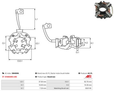 Vorschau Halter, Kohlebürsten Ansicht 2