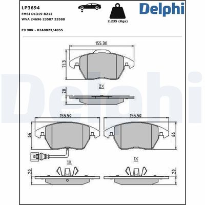 Brake Pad Set, disc brake LP3694