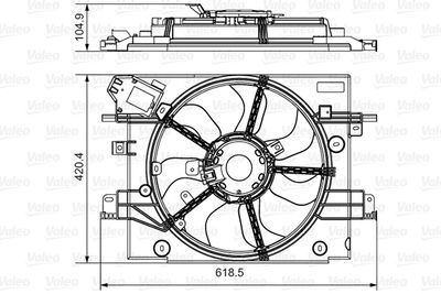 VALEO 696880 Вентилятор системы охлаждения двигателя  для RENAULT DUSTER (Рено Дустер)