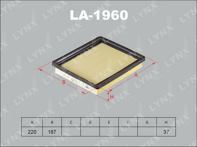 Воздушный фильтр LYNXauto LA-1960 для LEXUS CT