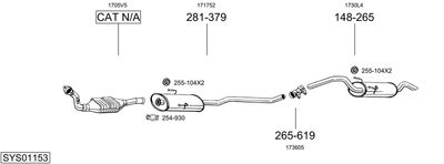 Układ wydechowy BOSAL SYS01153